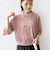 〈手洗い可能〉シアー トリコット ポリエステル ベロア 五分袖 ワイド TEE