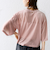 〈手洗い可能〉シアー トリコット ポリエステル ベロア 五分袖 ワイド TEE