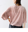 〈手洗い可能〉シアー トリコット ポリエステル ベロア 五分袖 ワイド TEE