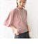 〈手洗い可能〉シアー トリコット ポリエステル ベロア 五分袖 ワイド TEE