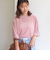 〈手洗い可能〉シアー トリコット ポリエステル ベロア 五分袖 ワイド TEE