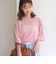 〈手洗い可能〉シアー トリコット ポリエステル ベロア 五分袖 ワイド TEE