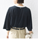 〈手洗い可能〉シアー トリコット ポリエステル ベロア 五分袖 ワイド TEE