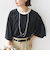 〈手洗い可能〉シアー トリコット ポリエステル ベロア 五分袖 ワイド TEE