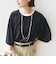 〈手洗い可能〉シアー トリコット ポリエステル ベロア 五分袖 ワイド TEE