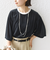 〈手洗い可能〉シアー トリコット ポリエステル ベロア 五分袖 ワイド TEE