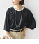 〈手洗い可能〉シアー トリコット ポリエステル ベロア 五分袖 ワイド TEE