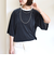 〈手洗い可能〉シアー トリコット ポリエステル ベロア 五分袖 ワイド TEE