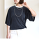 〈手洗い可能〉シアー トリコット ポリエステル ベロア 五分袖 ワイド TEE