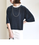 〈手洗い可能〉シアー トリコット ポリエステル ベロア 五分袖 ワイド TEE