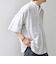 SHIPS any: コットン/リネン バンド スキッパー ハーフスリーブ シャツ◇