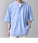 SHIPS any: コットン/リネン バンド スキッパー ハーフスリーブ シャツ◇