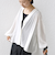 【WEB限定】〈手洗い可能〉シアー Vネック フレア シャツ カーディガン