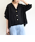 【WEB限定】〈手洗い可能〉シアー Vネック フレア シャツ カーディガン