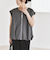 quaranciel:〈手洗い可能〉カット ジョーゼット ドロスト ジップ ベスト