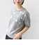 〈手洗い可能〉フラワー ビジュー ショート スリーブ ニット プルオーバー