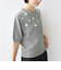 〈手洗い可能〉フラワー ビジュー ショート スリーブ ニット プルオーバー