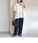 〈手洗い可能〉RENU ソフト タイプライター スキッパー 5分袖 ブラウス
