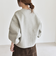 《予約》quaranciel:〈洗濯機可能〉ポンチ ロゴプリント クルーネック ジップ カーディガン