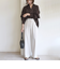 〈UVカット/防シワ加工〉梳毛調 ストレッチ ドロスト パンツ