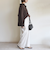 〈UVカット/防シワ加工〉梳毛調 ストレッチ ドロスト パンツ