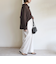 〈UVカット/防シワ加工〉梳毛調 ストレッチ ドロスト パンツ