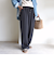 〈UVカット/防シワ加工〉梳毛調 ストレッチ ドロスト パンツ