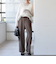 〈UVカット/防シワ加工〉梳毛調 ストレッチ ドロスト パンツ
