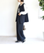 〈洗濯機可能 / セレモニー対応可〉ポリエステル レーヨン ダンボール ストレート パンツ