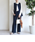 〈洗濯機可能 / セレモニー対応可〉ポリエステル レーヨン ダンボール ストレート パンツ