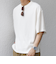 SHIPS any: ワッフル リラックス クルーネック Tシャツ◇