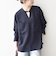 SHIPS any:〈洗濯機可能〉ツイード ライク オーバー ブラウス［NAVY BLUE］