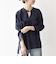 SHIPS any:〈洗濯機可能〉ツイード ライク オーバー ブラウス［NAVY BLUE］