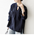 SHIPS any:〈洗濯機可能〉ツイード ライク オーバー ブラウス［NAVY BLUE］