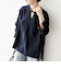 SHIPS any:〈洗濯機可能〉ツイード ライク オーバー ブラウス［NAVY BLUE］