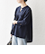 SHIPS any:〈洗濯機可能〉ツイード ライク オーバー ブラウス［NAVY BLUE］