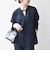 SHIPS any:〈洗濯機可能〉ツイード ライク オーバー ブラウス［NAVY BLUE］