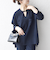 SHIPS any:〈洗濯機可能〉ツイード ライク オーバー ブラウス［NAVY BLUE］