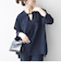 SHIPS any:〈洗濯機可能〉ツイード ライク オーバー ブラウス［NAVY BLUE］