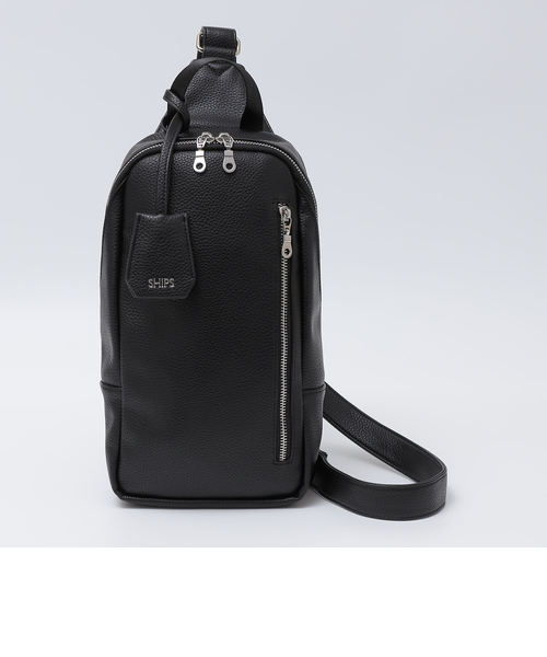 美品　SHIPS ショルダーバッグ　黒　ユニセックス　シボ革　シンプル WEB限定】SHIPS: 合成皮革 ワンショルダー バッグ｜シップスの
