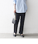 SHIPS any:〈洗濯機可能〉ダブルクロス セミフレア パンツ［NAVY BLUE］