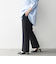 SHIPS any:〈洗濯機可能〉ダブルクロス セミフレア パンツ［NAVY BLUE］