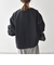 《一部予約》SHIPS any:〈洗濯機可能〉ダブルクロス ノーカラー ジップ ブルゾン［NAVY BLUE］