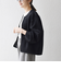 《一部予約》SHIPS any:〈洗濯機可能〉ダブルクロス ノーカラー ジップ ブルゾン［NAVY BLUE］
