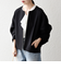 《一部予約》SHIPS any:〈洗濯機可能〉ダブルクロス ノーカラー ジップ ブルゾン［NAVY BLUE］
