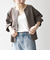 《一部予約》SHIPS any:〈洗濯機可能〉ダブルクロス ノーカラー ジップ ブルゾン［NAVY BLUE］