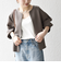 《一部予約》SHIPS any:〈洗濯機可能〉ダブルクロス ノーカラー ジップ ブルゾン［NAVY BLUE］
