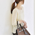 quaranciel:〈手洗い可能〉フラワー レース ストレッチ クルーネック プルオーバー