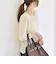 quaranciel:〈手洗い可能〉フラワー レース ストレッチ クルーネック プルオーバー