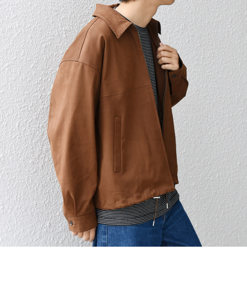 シップス エニィ（SHIPS any）/SHIPS any: フェイクスエード(ポリエステル) バックタック ドロスト ショート ブルゾン◇ SHIPS any: フェイクスエード(ポリエステル) バックタック ドロスト